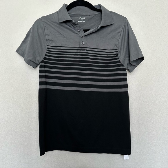 Zyia Activewear Performance Golf Polo Shirt Mens size XS two Tone black Gray - Picture 1 of 3